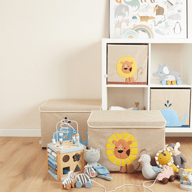 Boîte de rangement lion avec couvercle