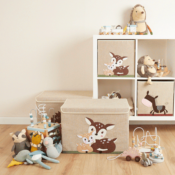 Boîte de rangement faons avec couvercle