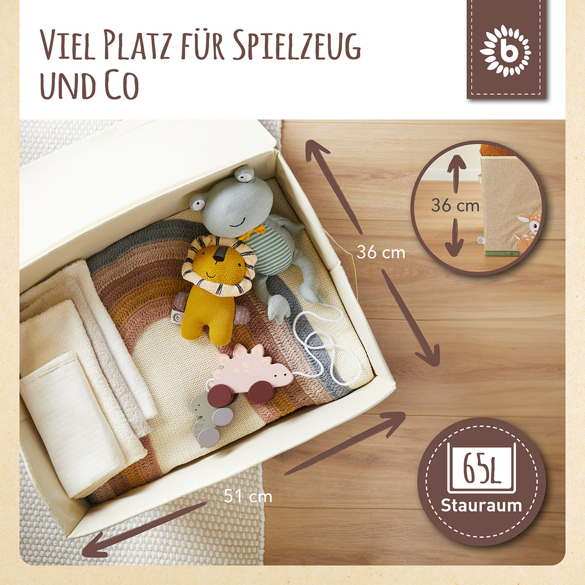 Box portaoggetti cerbiatti con coperchio