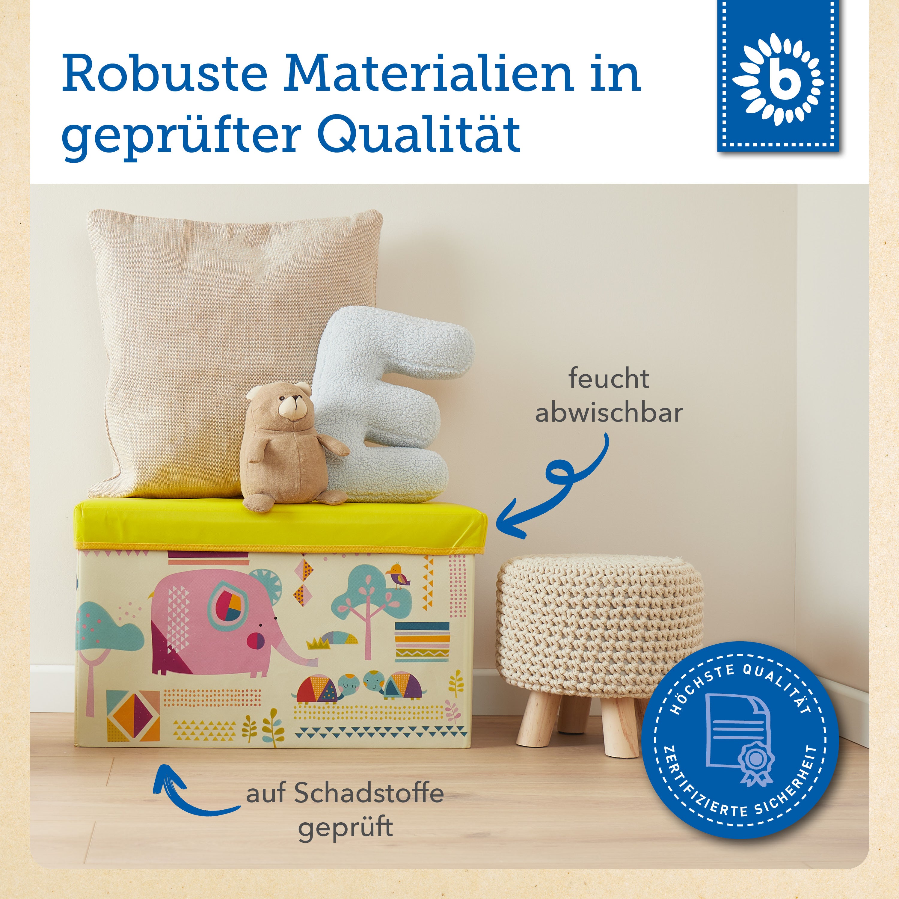 Boîte de rangement & banc 2en1 Zoo