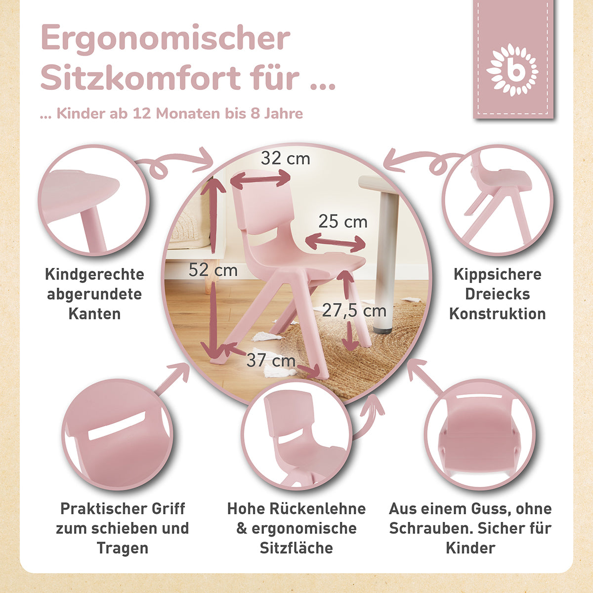 Kinderstuhl dreamy rose