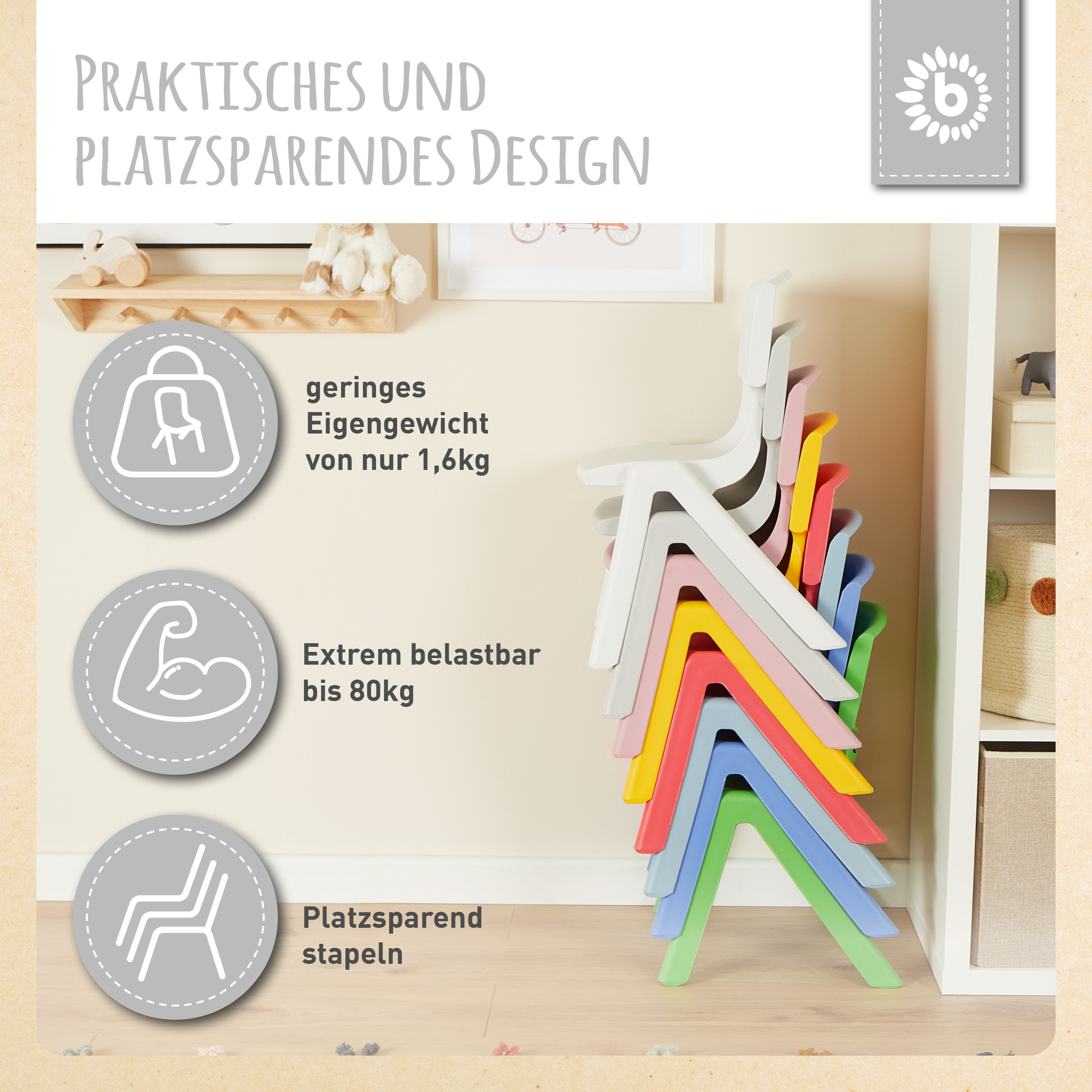 2x tavolo per bambini Silver & 4x sedia per bambini Silver