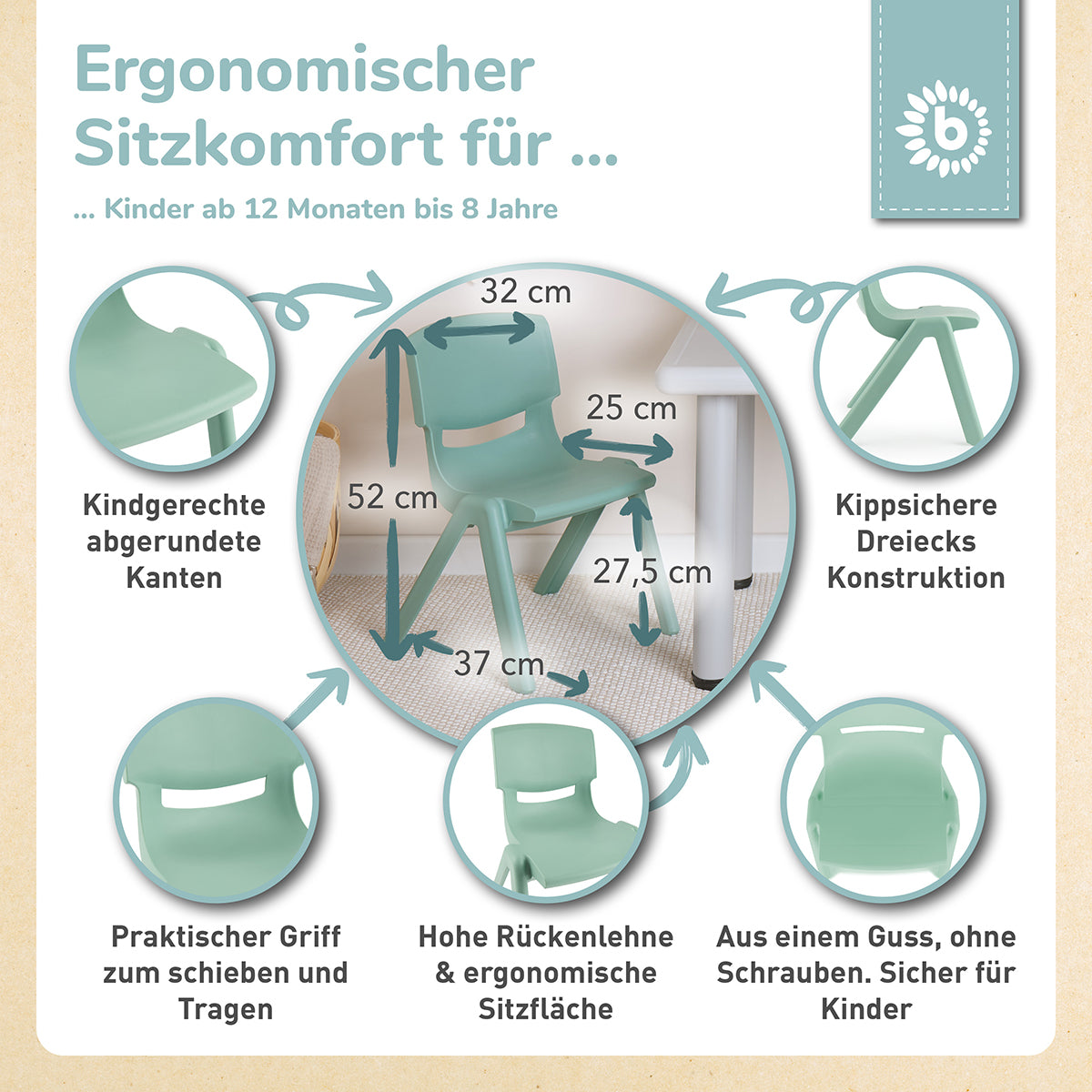 Sedia per bambini mint