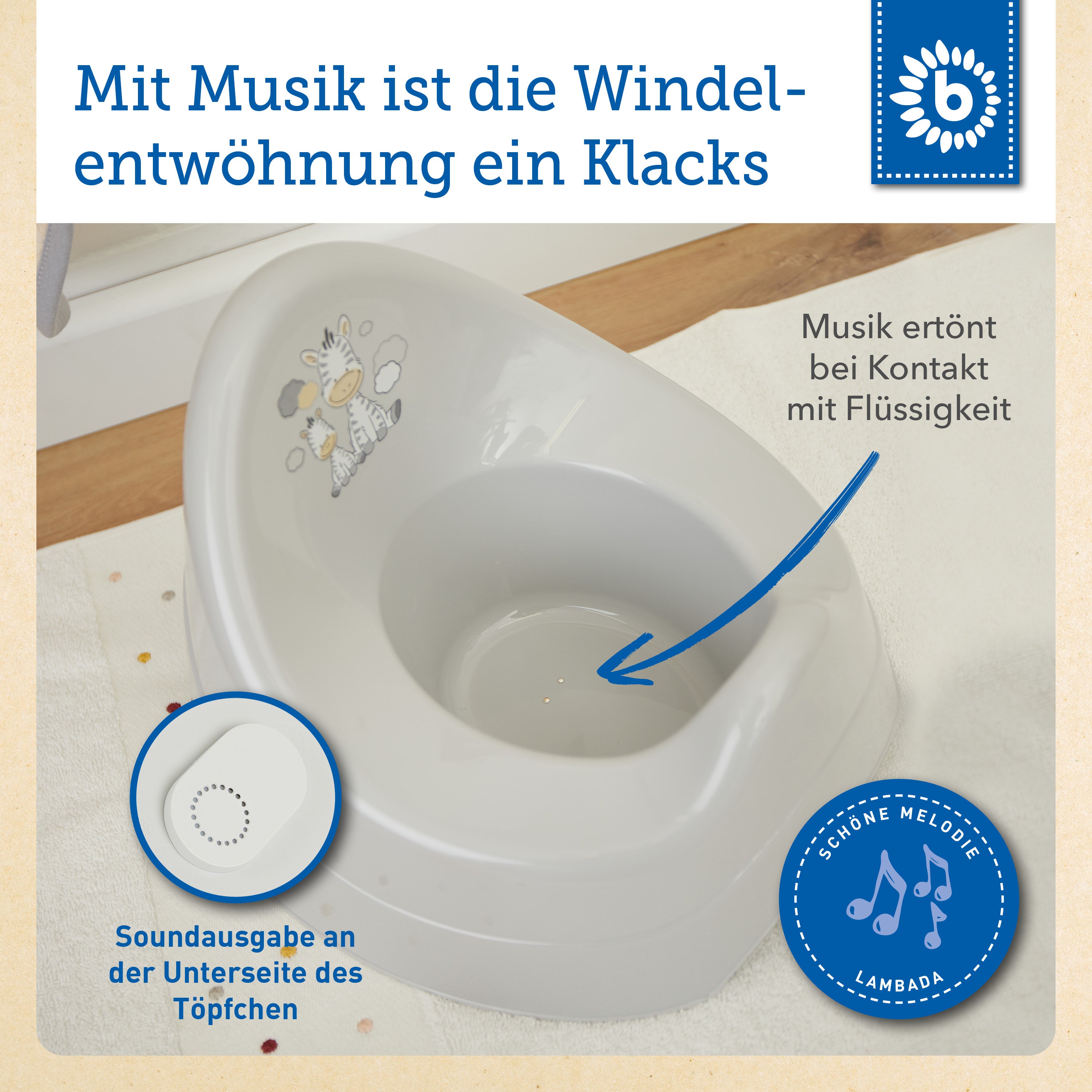 Pot zèbre avec musique