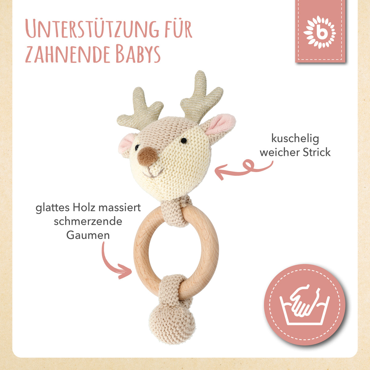 Anello da presa cerbiatta Lia con sonaglio