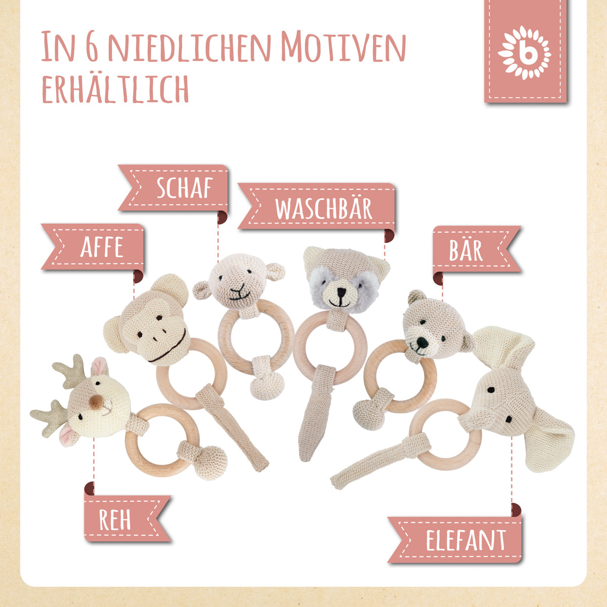 Anello da presa cerbiatta Lia con sonaglio