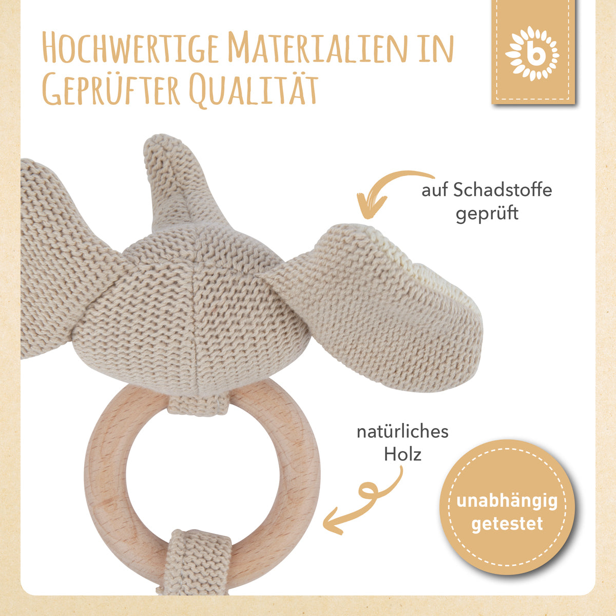 Greifling Elefant mit Rassel