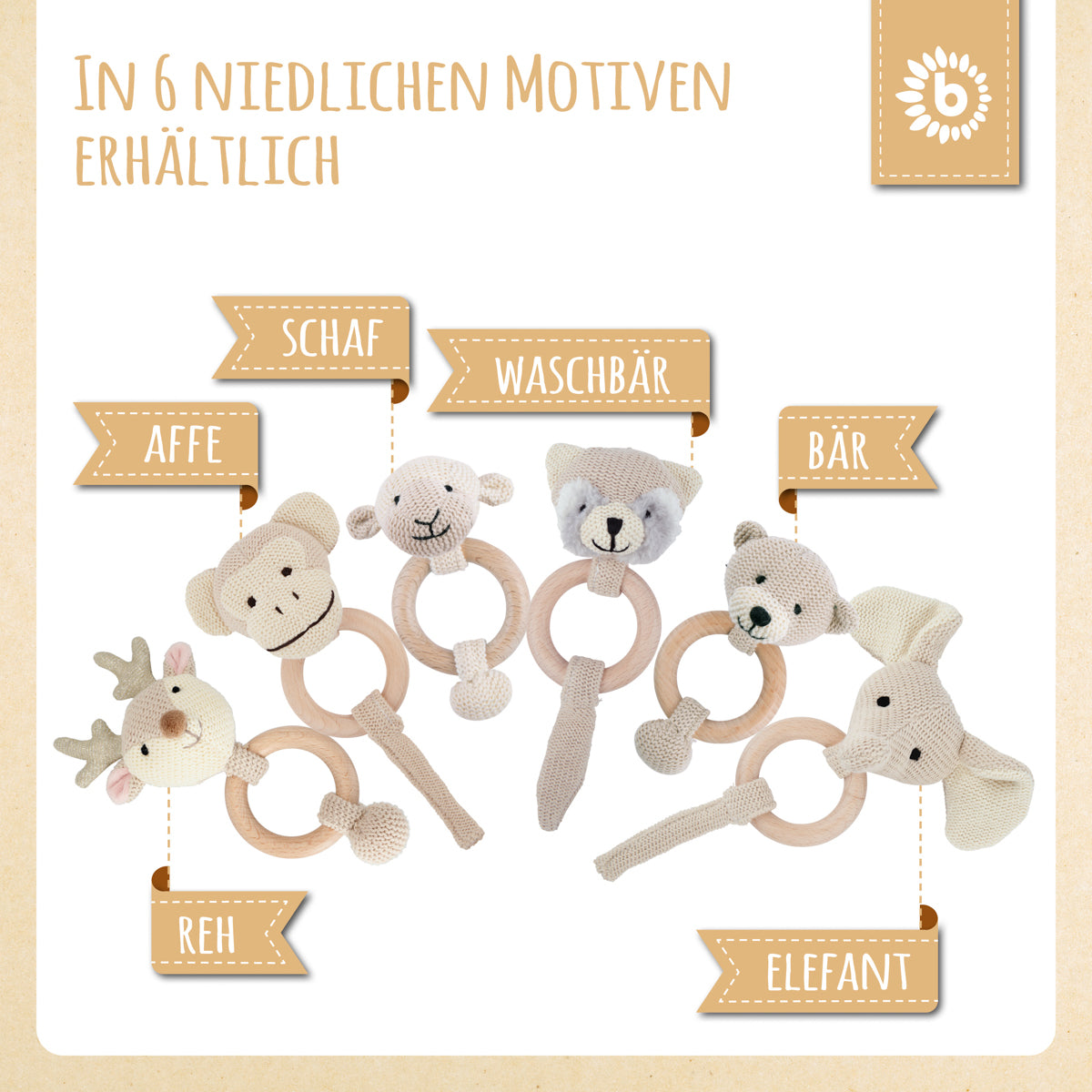 Greifling Elefant mit Rassel