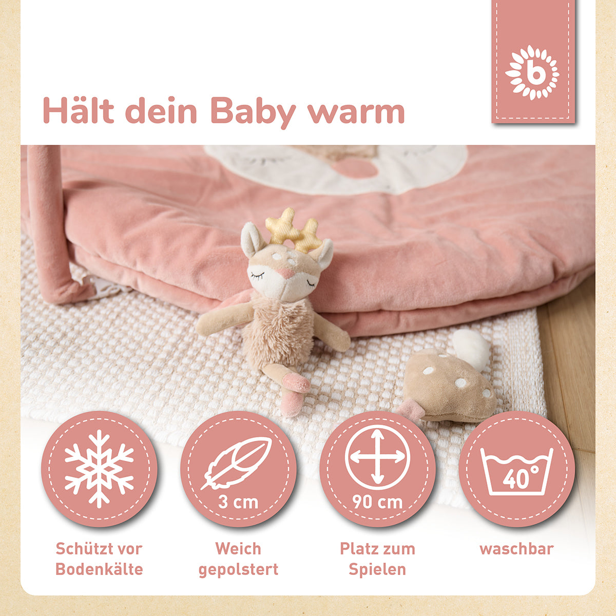 Tapis d'éveil avec arche d'éveil Faon Ella