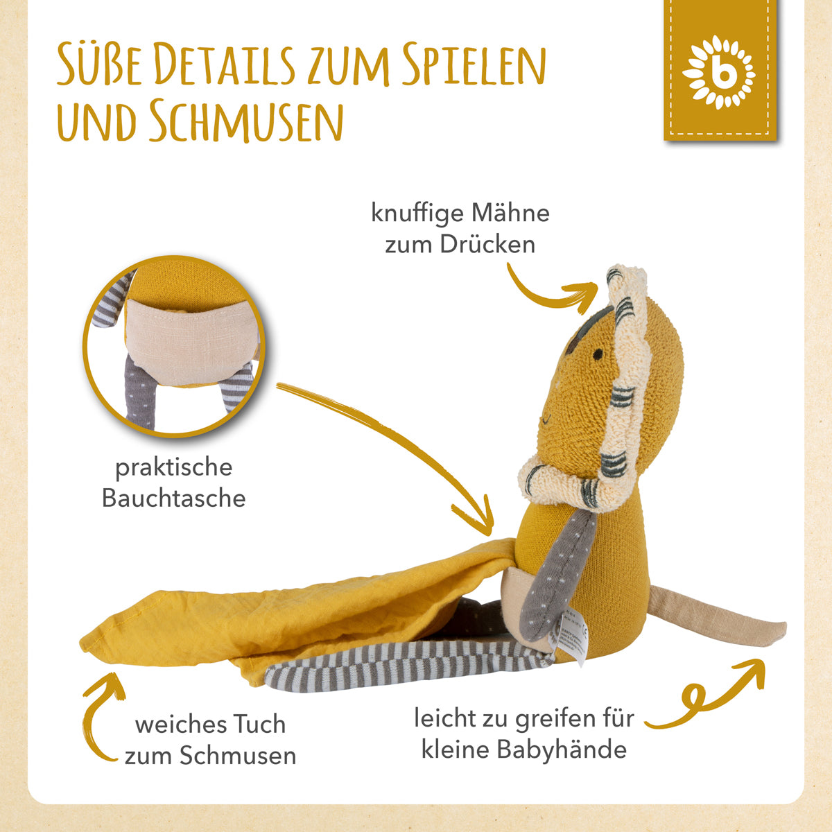 Peluche leone con doudou