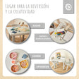 1x Kindertisch & 4x Kinderstuhl Silver - ES Infographic