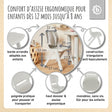 1x Kindertisch & 4x Kinderstuhl Silver - FR Infographic