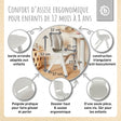 1x Kindertisch Silver & 4x Kinderstuhl Dreamy Rose - FR Infographic