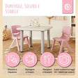 1x Kindertisch Silver & 4x Kinderstuhl Dreamy Rose - IT Infographic