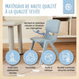 1x Kindertisch Silver + 4x Kinderstuhl Hazy Blue - FR Infographic