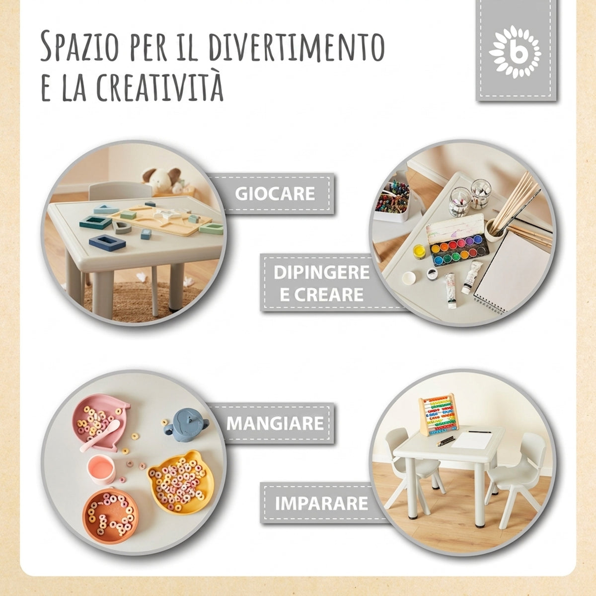 1x Kindertisch Silver & 2x Kinderstuhl Dreamy Rose - IT Infographic