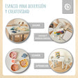 1x Kindertisch Silver + 2x Kinderstuhl Hazy Blue - ES Infographic