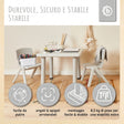 1x Kindertisch Silver + 2x Kinderstuhl Hazy Blue - IT Infographic