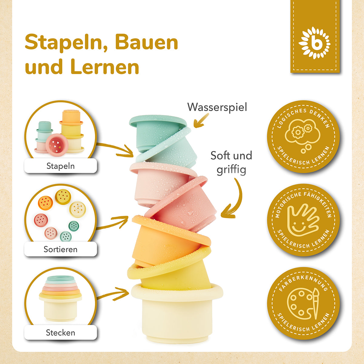 Bicchieri impilabili in silicone Tropical Vibes