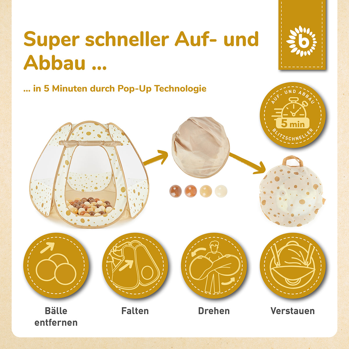 Pop up Spielzelt und Bällebad Dots mit 50 Bällen