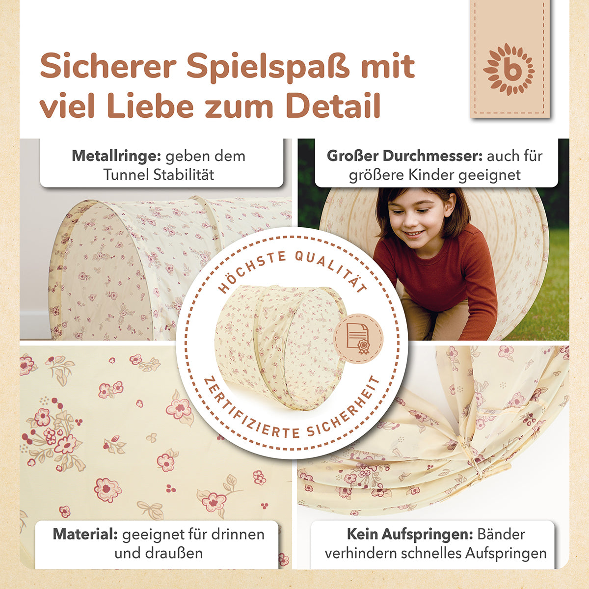 Tunnel da gioco Pop Up Vintage Flowers