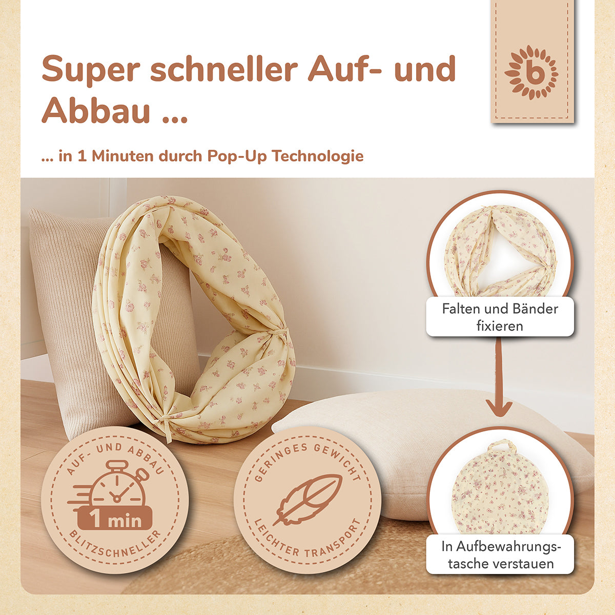 Tunnel da gioco Pop Up Vintage Flowers