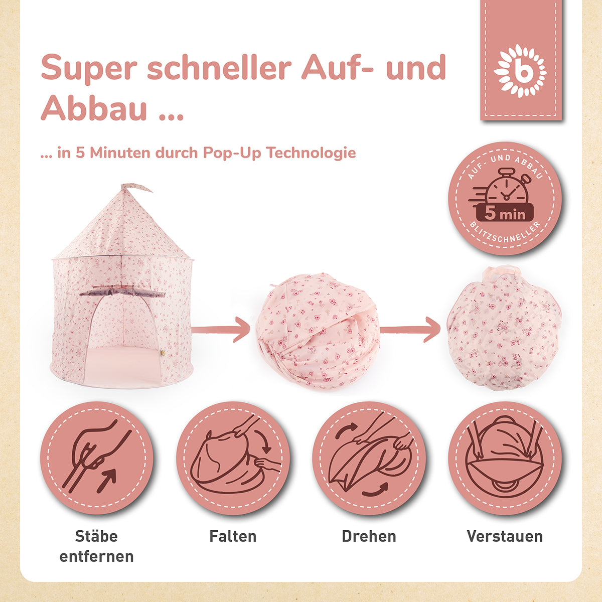 Pop Up Spielzelt Dreamy Flowers
