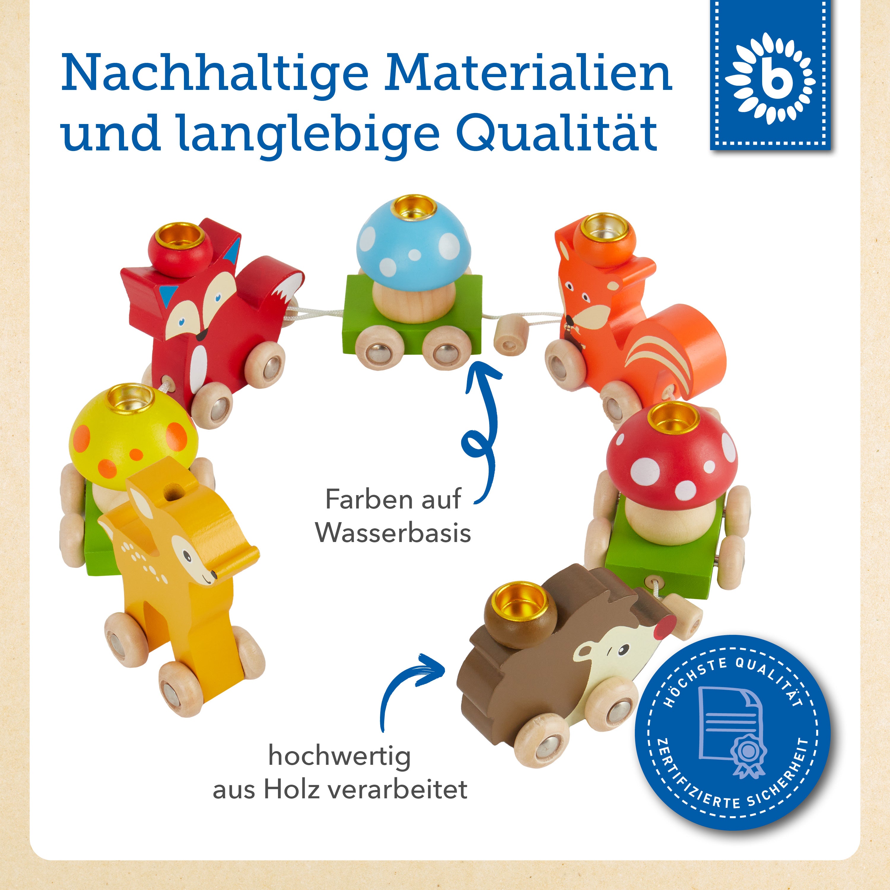 Train d'anniversaire animaux de la forêt