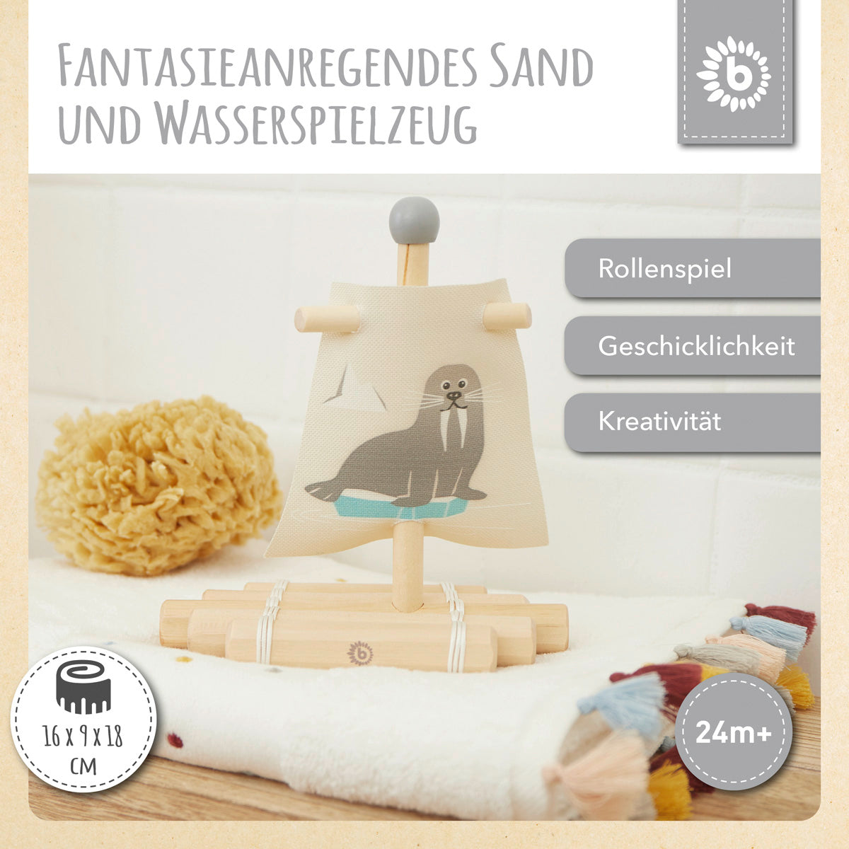 Zattera in legno con vela