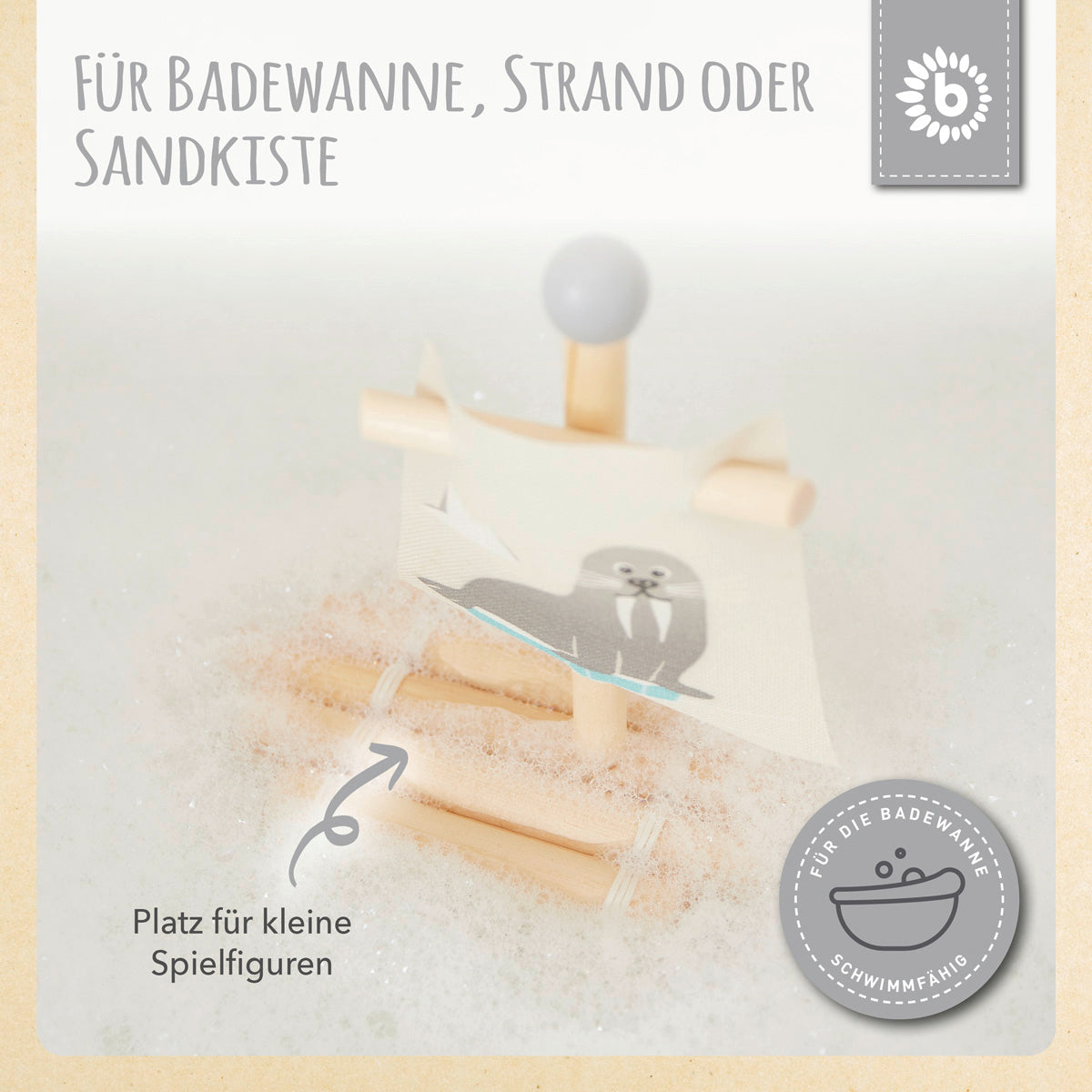 Zattera in legno con vela