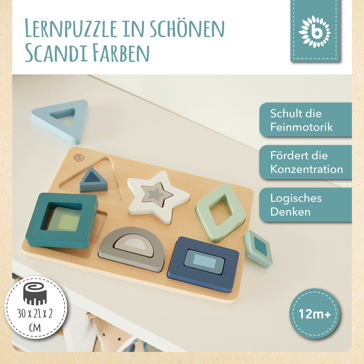 Puzzle in legno con forme