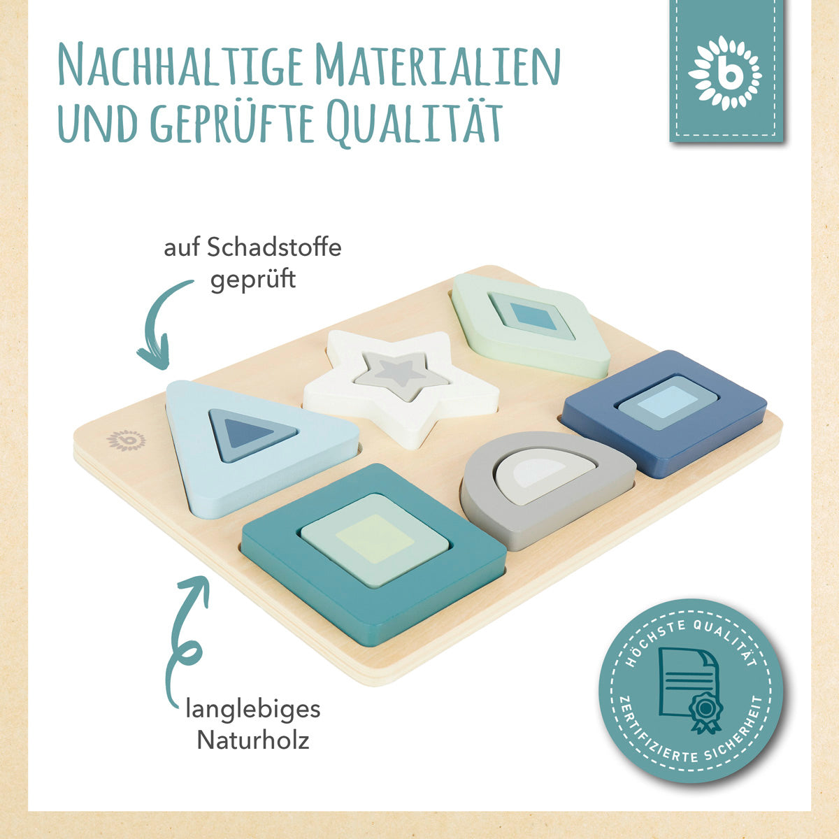 Puzzle in legno con forme