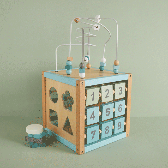 Cube d'activités Animaux de la forêt en bois FSC®