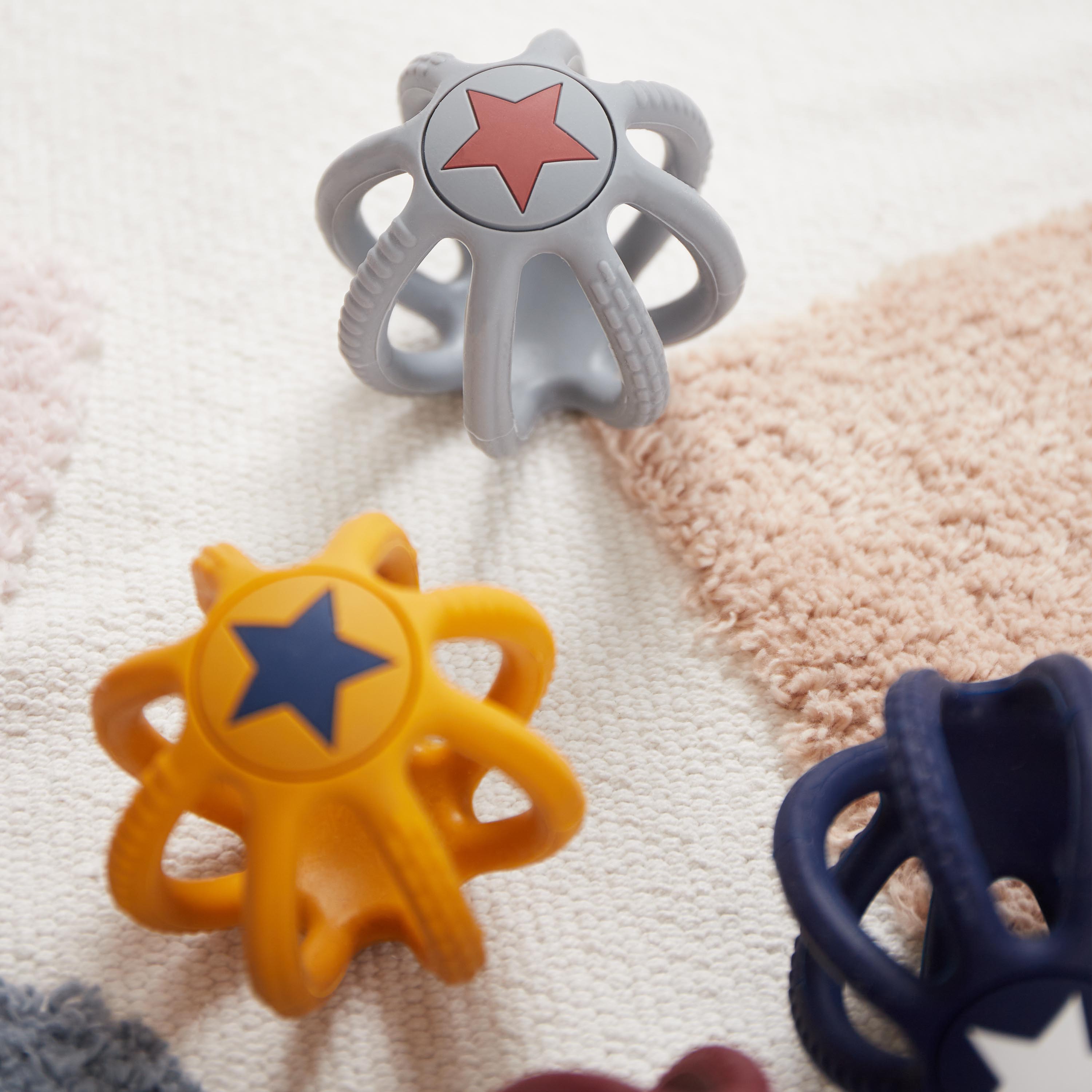 Set de 2 balles en silicone à mordiller & à saisir Sun & Sky