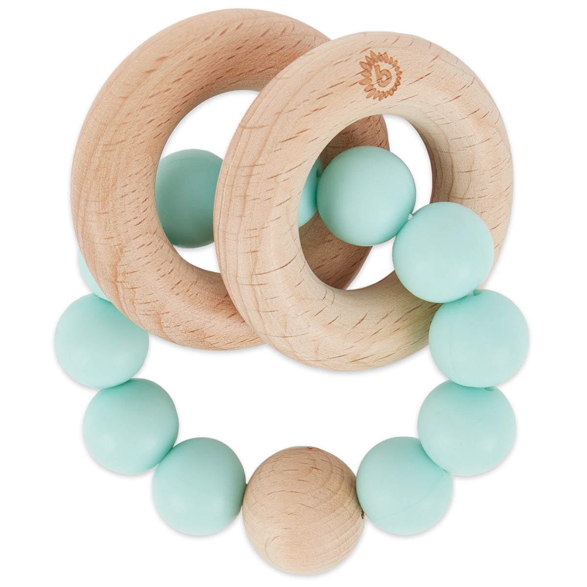 Anneau de dentition avec chaîne en silicone teal