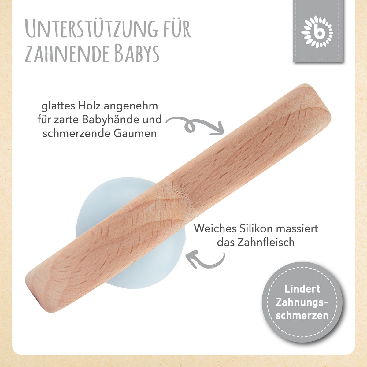 Anello da dentizione con coniglietto e pallina in silicone