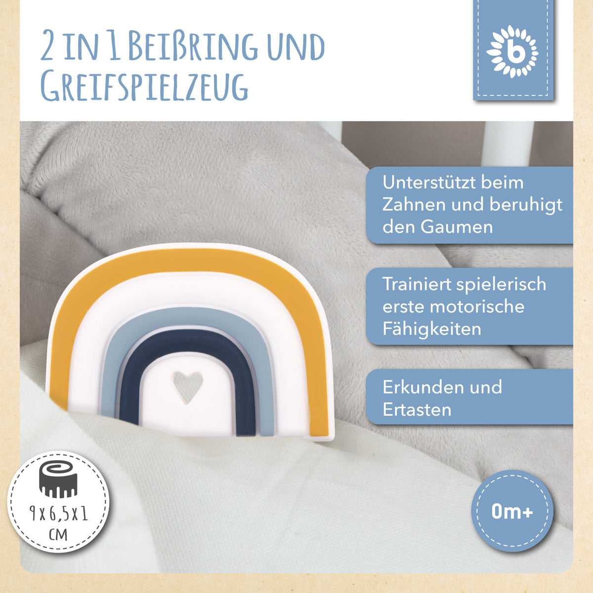 Anello da dentizione arcobaleno in silicone