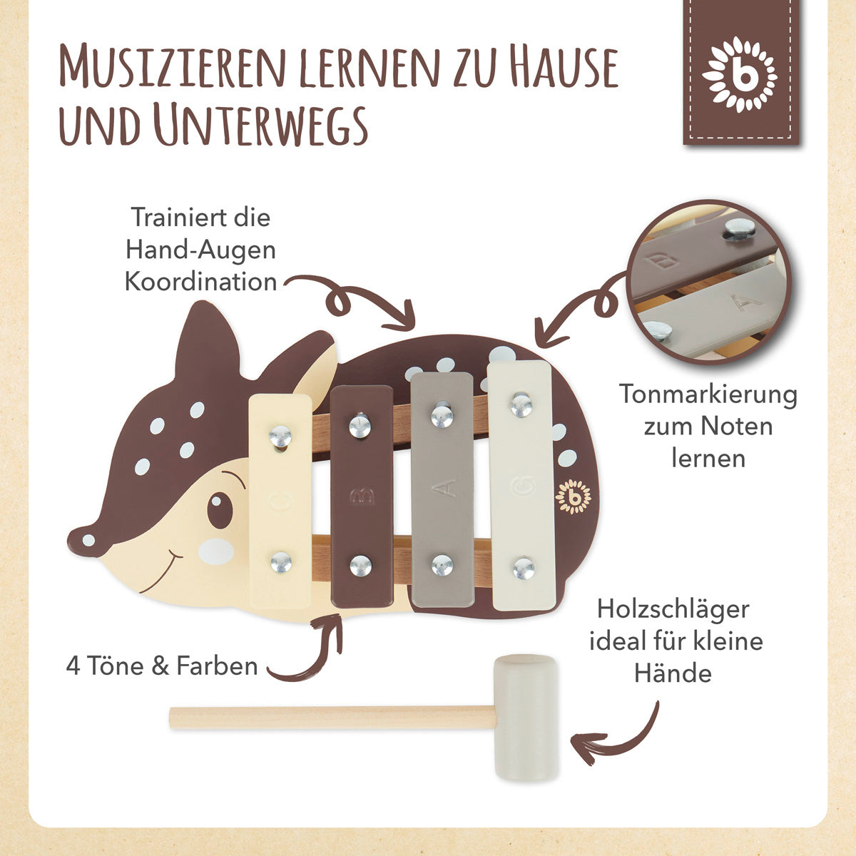 Mini xilofono cerbiatto FSC®