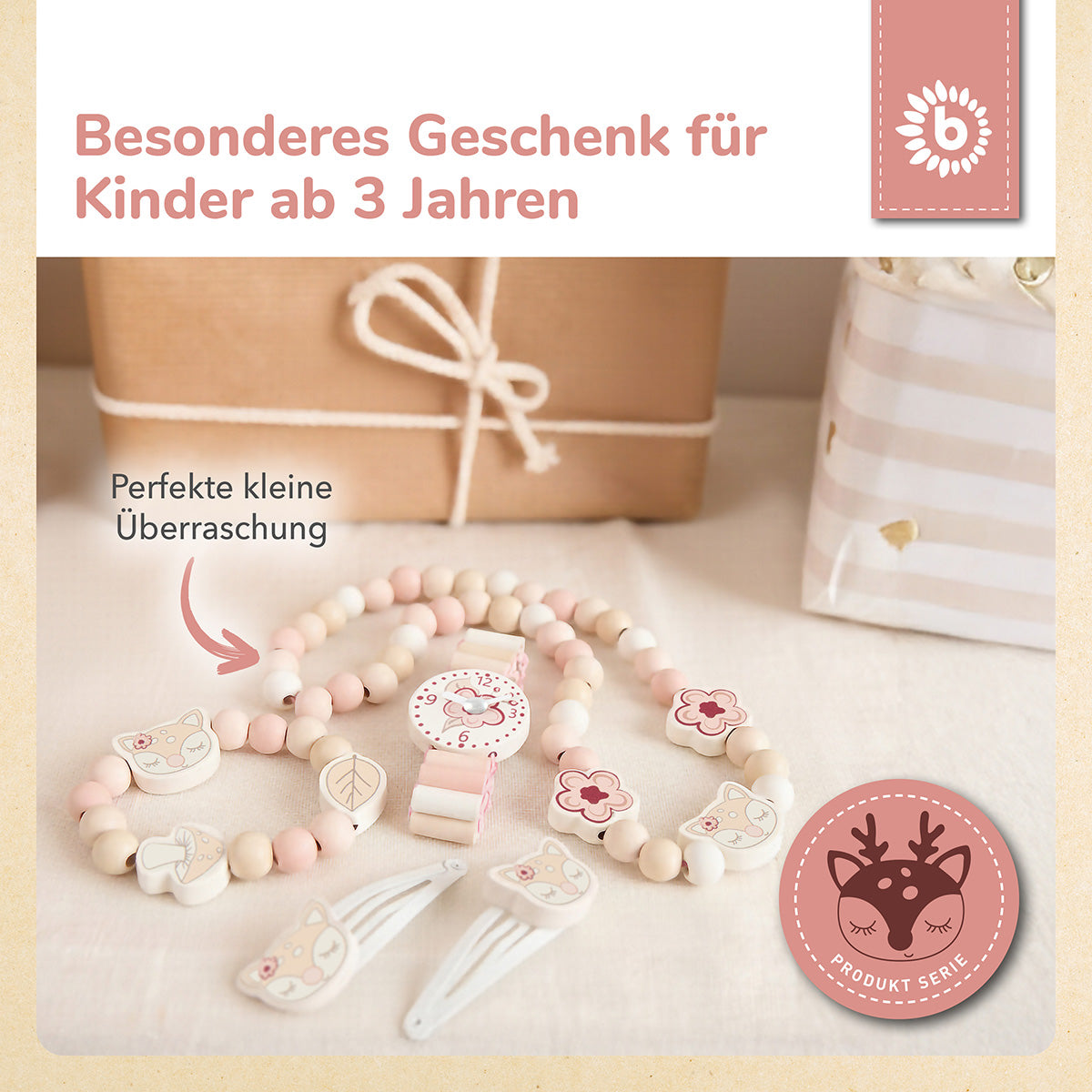 Set di gioielli in legno Cerbiatta Ella FSC®