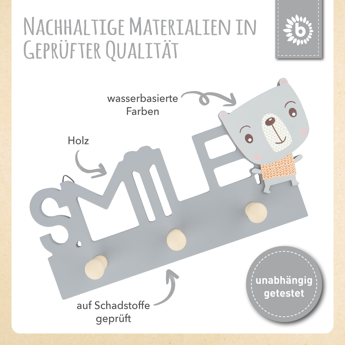 Appendiabiti da parete Orso