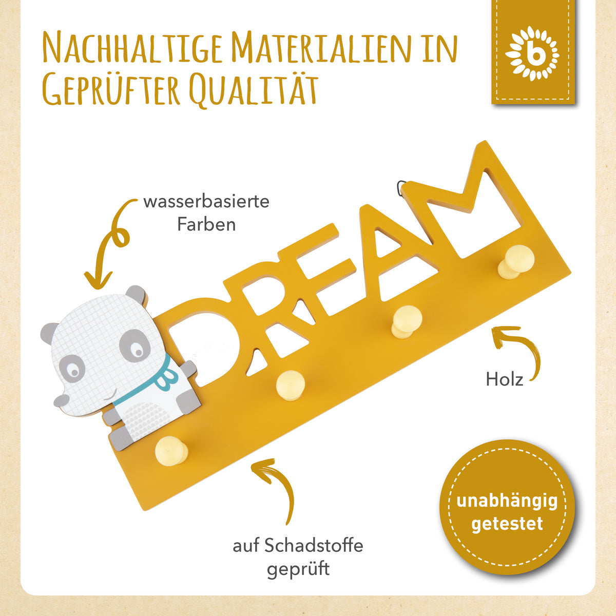 Appendiabiti da parete Panda