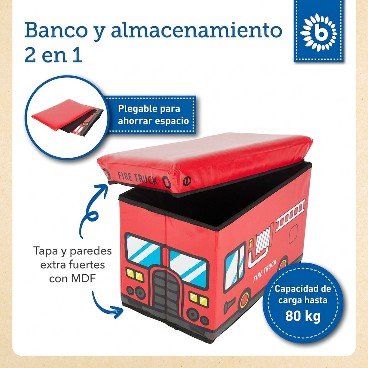 2in1 Staubox & Sitzbank Feuerwehr - ES Infographic