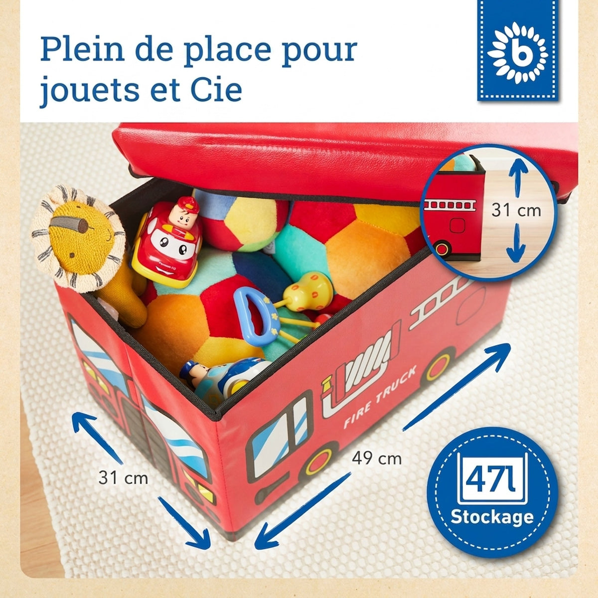 2in1 Staubox & Sitzbank Feuerwehr - FR Infographic
