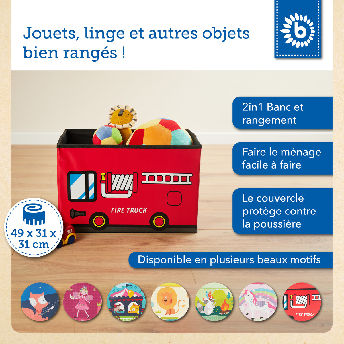 2in1 Staubox & Sitzbank Feuerwehr - FR Infographic