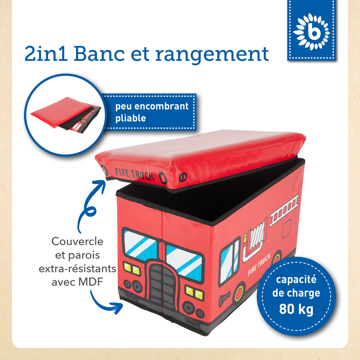2in1 Staubox & Sitzbank Feuerwehr - FR Infographic