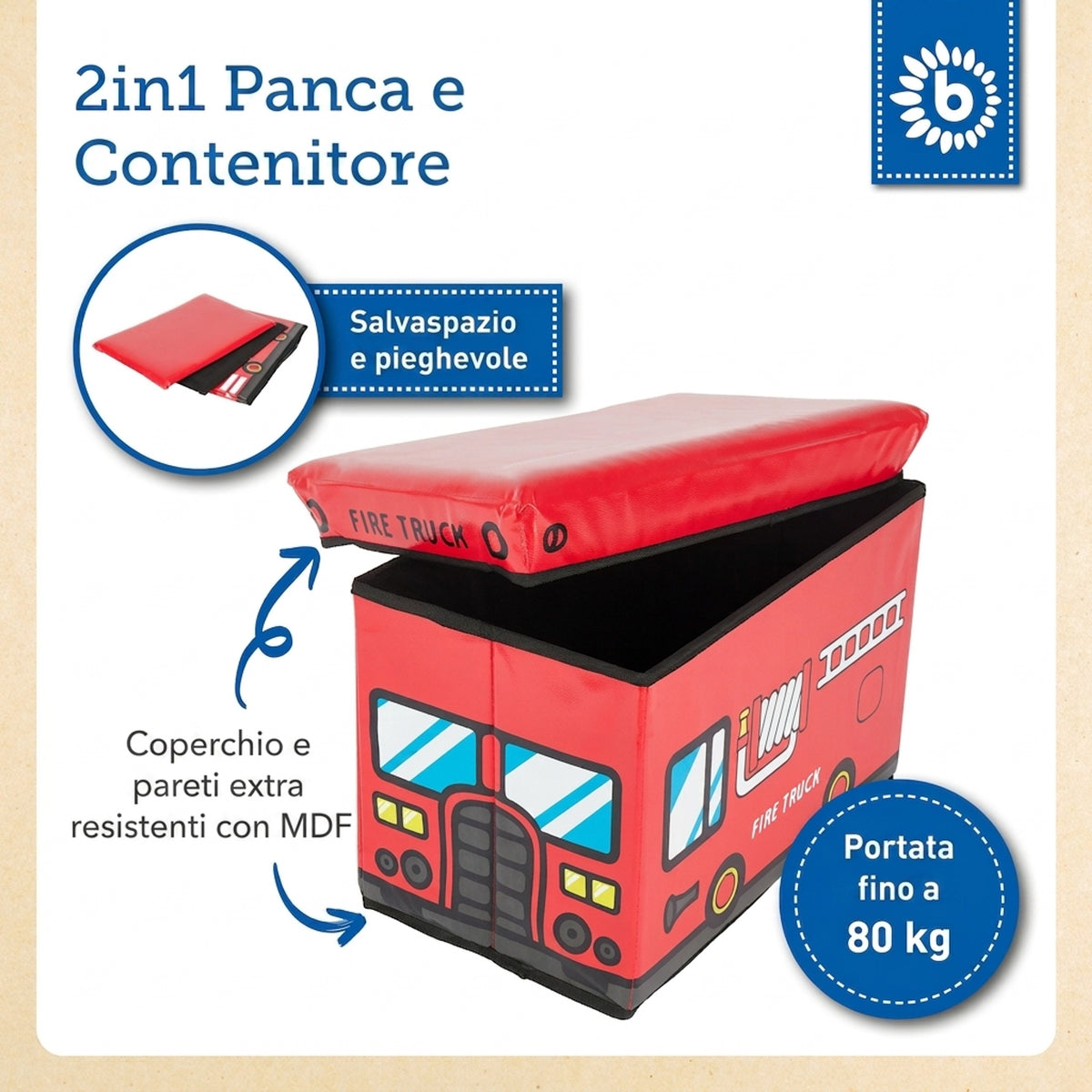 2in1 Staubox & Sitzbank Feuerwehr - IT Infographic