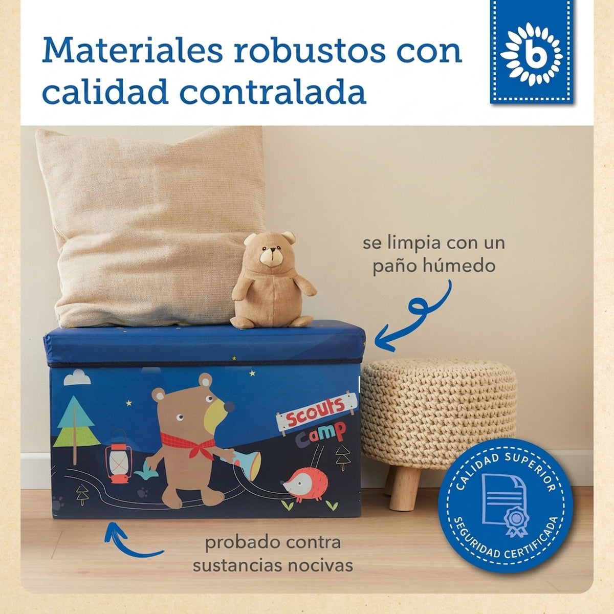2in1 Staubox & Sitzbank Pfadfinder Camp - ES Infographic
