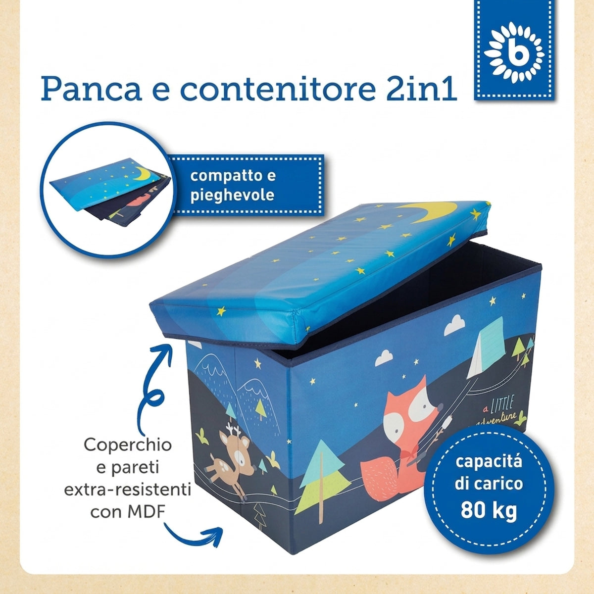 2in1 Staubox & Sitzbank Pfadfinder Camp - IT Infographic
