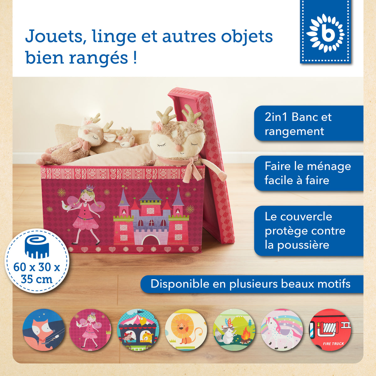 2in1 Staubox & Sitzbank Prinzessin - FR Infographic