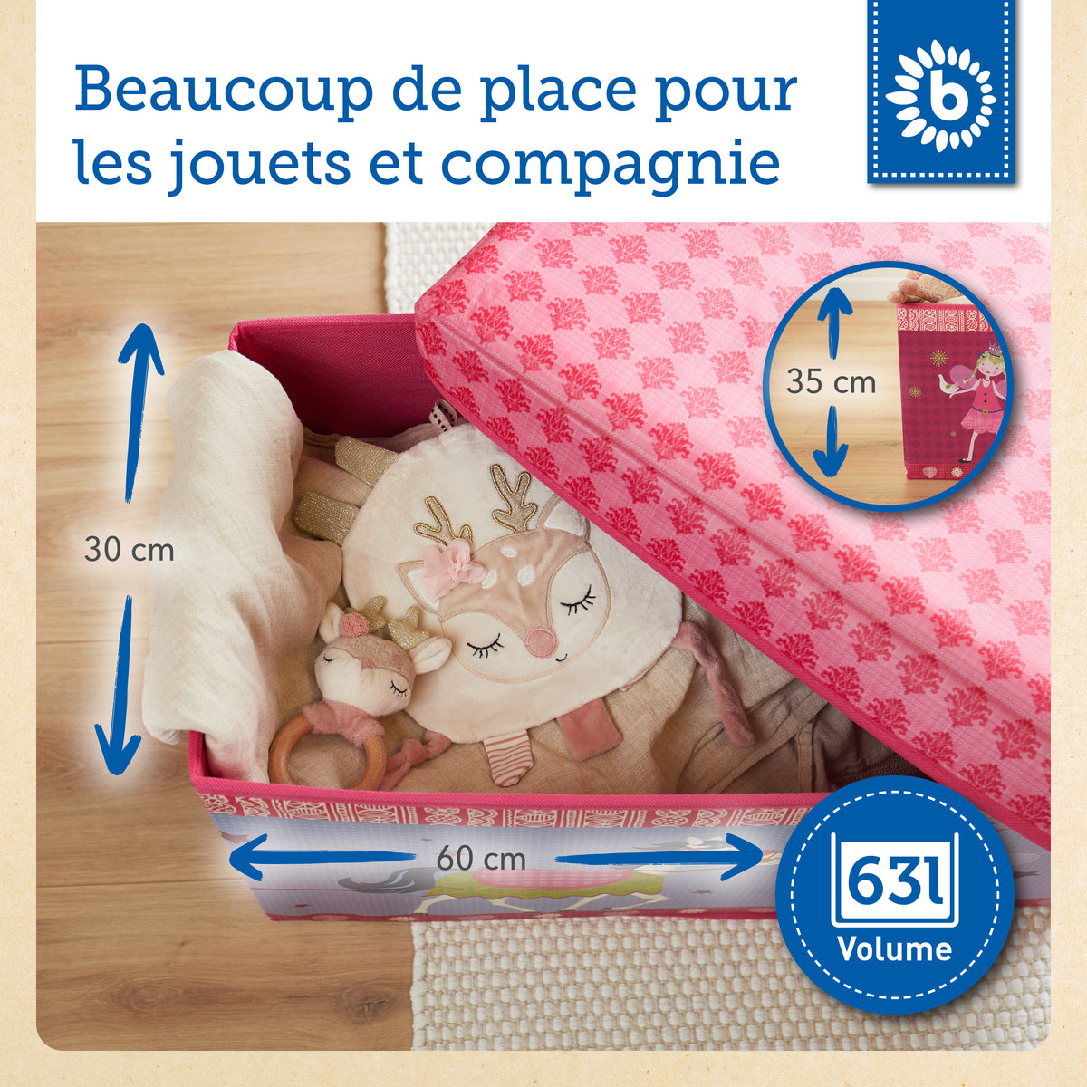2in1 Staubox & Sitzbank Prinzessin - FR Infographic